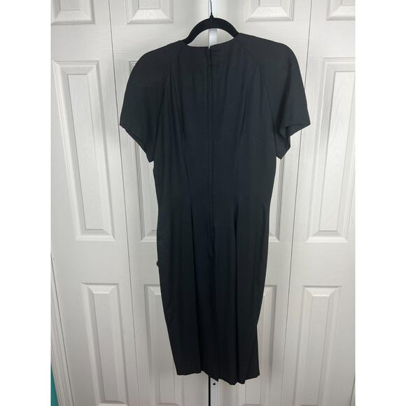 Vintage Anthony Mark Hankins Black 90s Cutout Sequin Sheath Evening Dress Size 8 - Picture 5 of 7